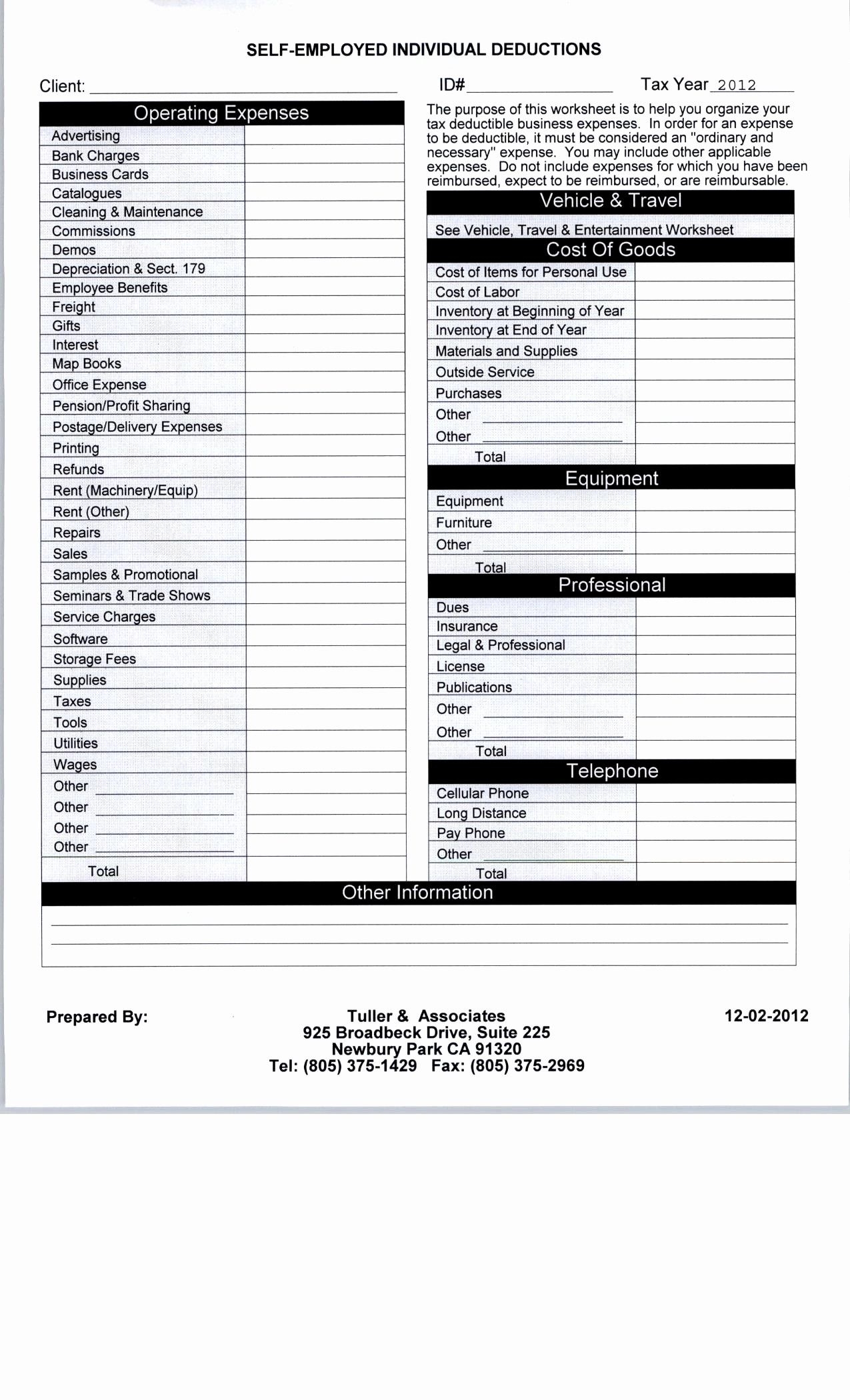 10 Printables Ideas Printables Business Worksheet Small Business Tax Deductions