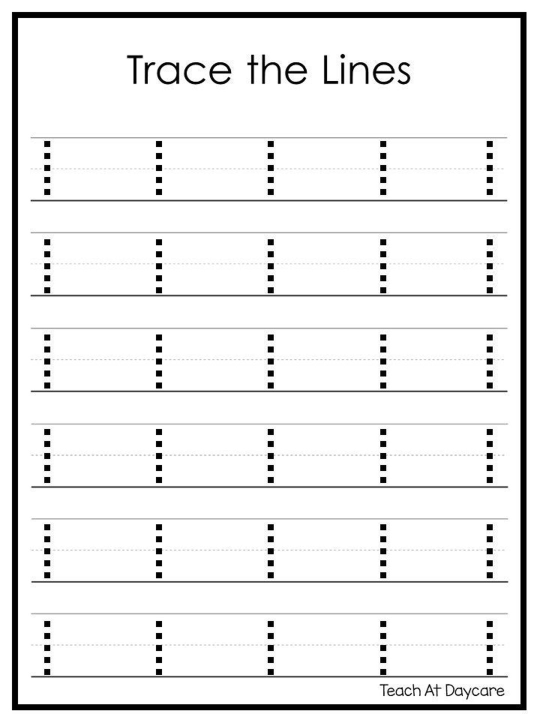 16 Printable Beginning Tracing Trace The Lines Worksheets Etsy de
