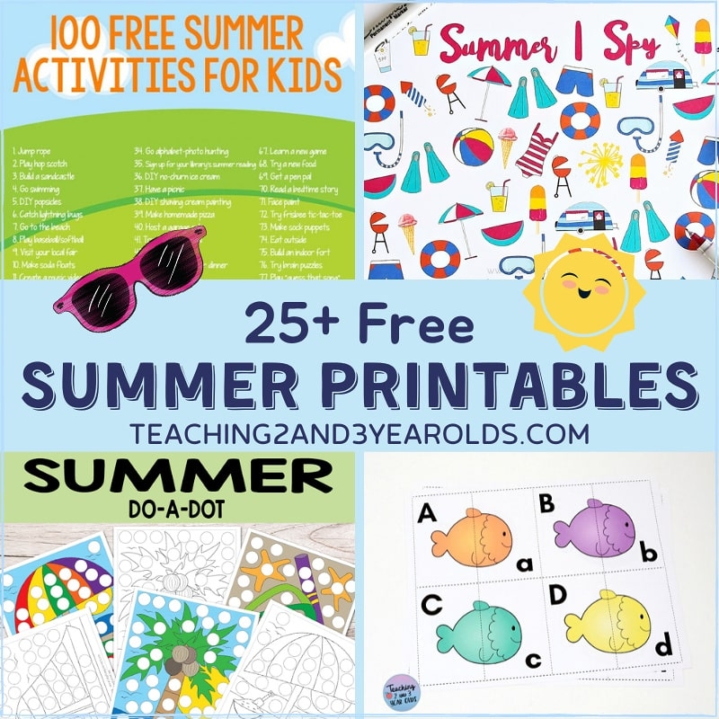 25 Free Preschool Summer Printables