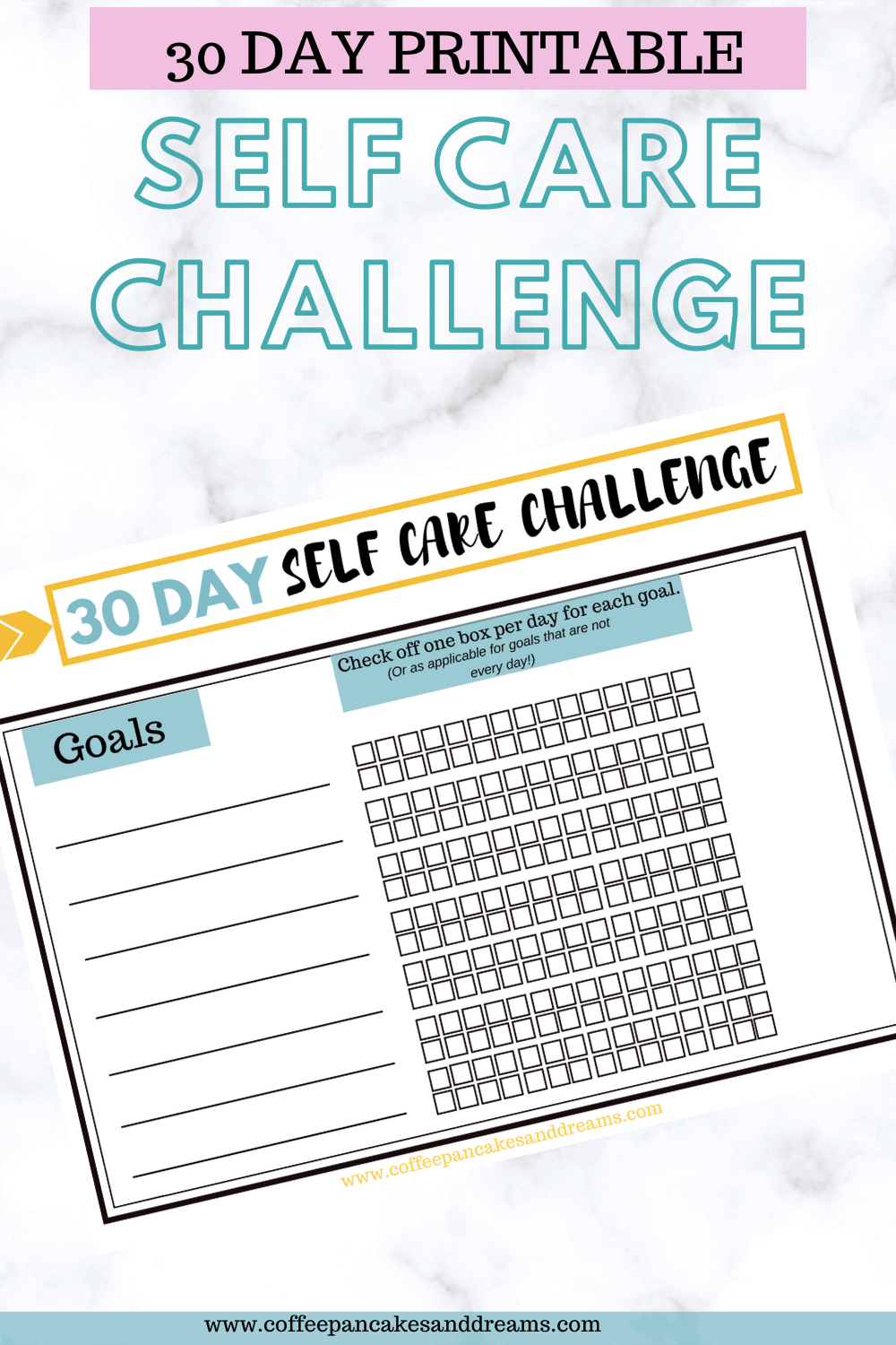 30 Day Self Care Challenge Printable Self Care Worksheets Ideas Organize By Dreams