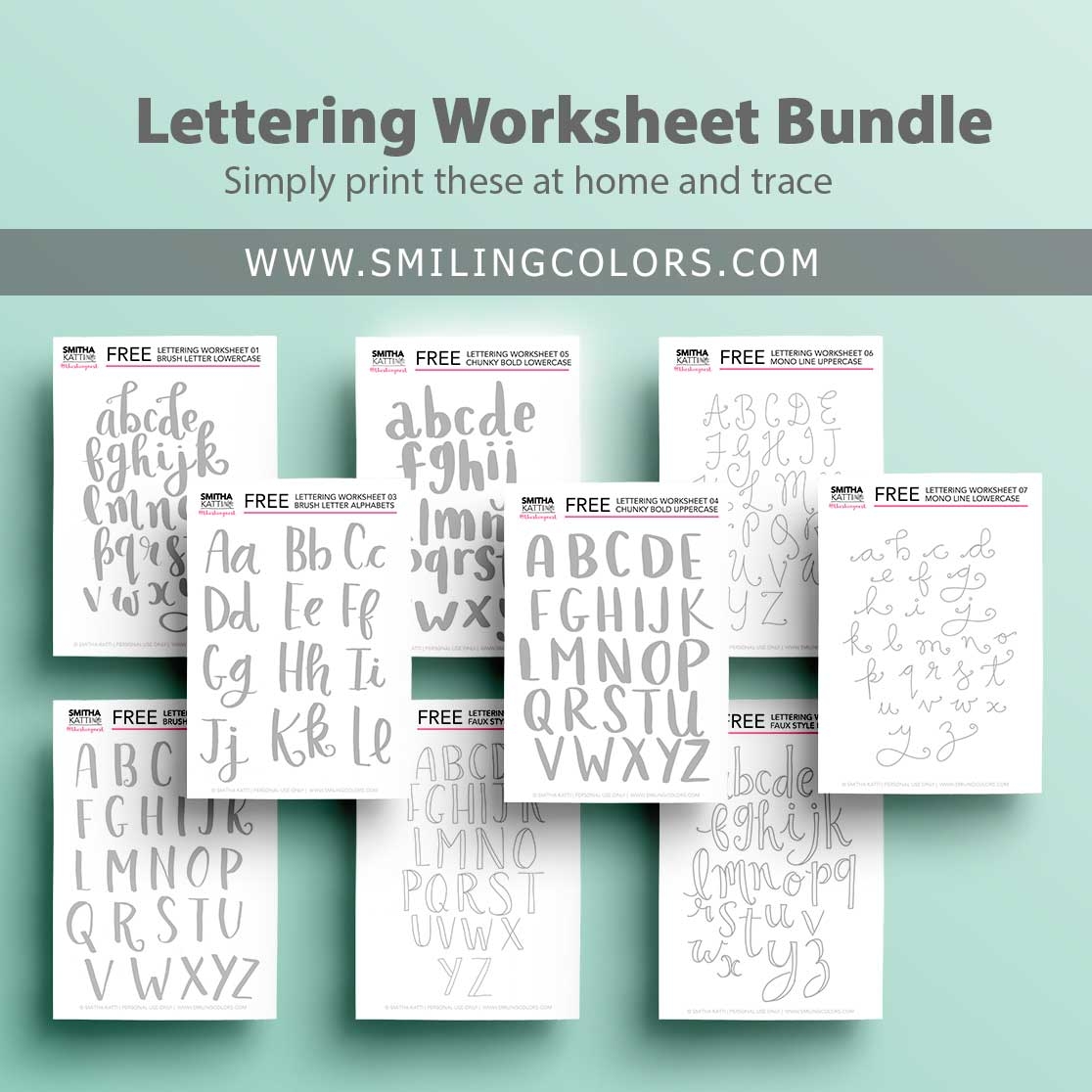 Lettering Worksheets Printable