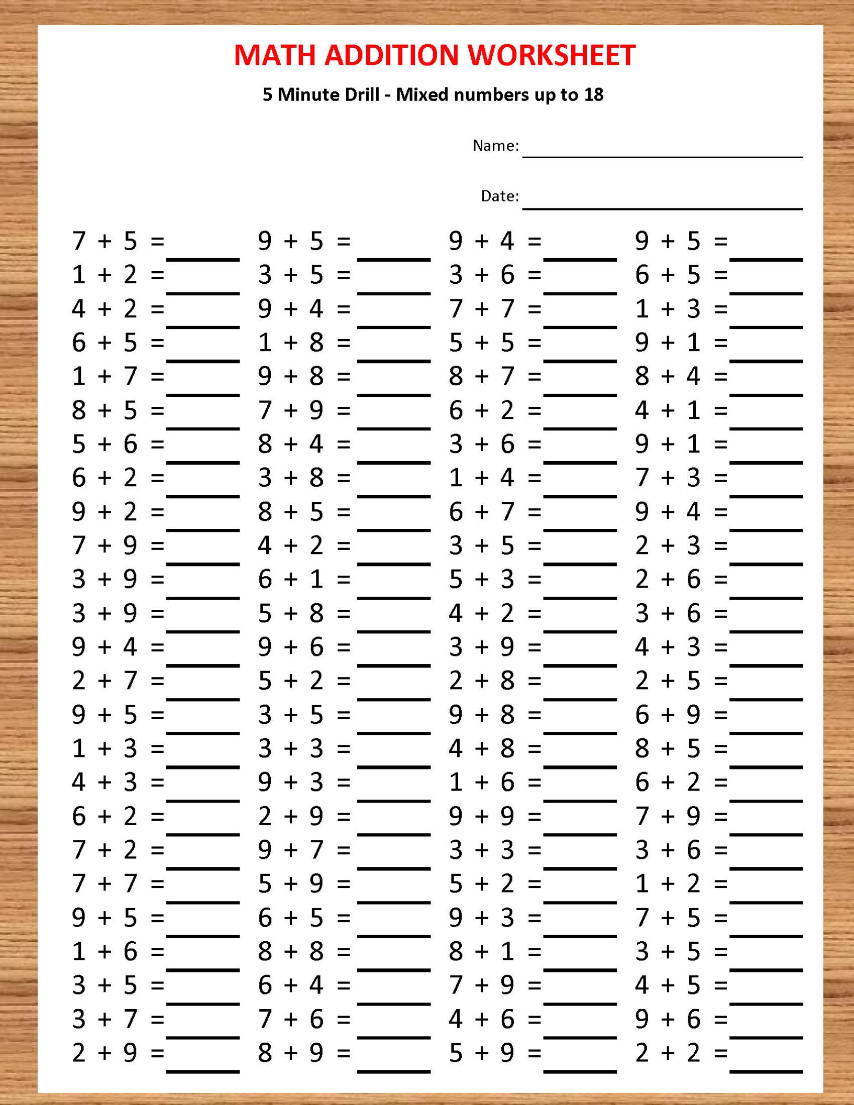 Addition 5 Minute Drill H 10 Math Worksheets With Answers pdf Year 1 2 3 Grade 1 2 3 printable Addition Worksheets Kindergarten Etsy Addition 5 Minute Drill H 10 Math Worksheets With Answers pdf Year 1 2 3 Grade 1 2 3 printable Addition Worksheets Kindergarten Etsy