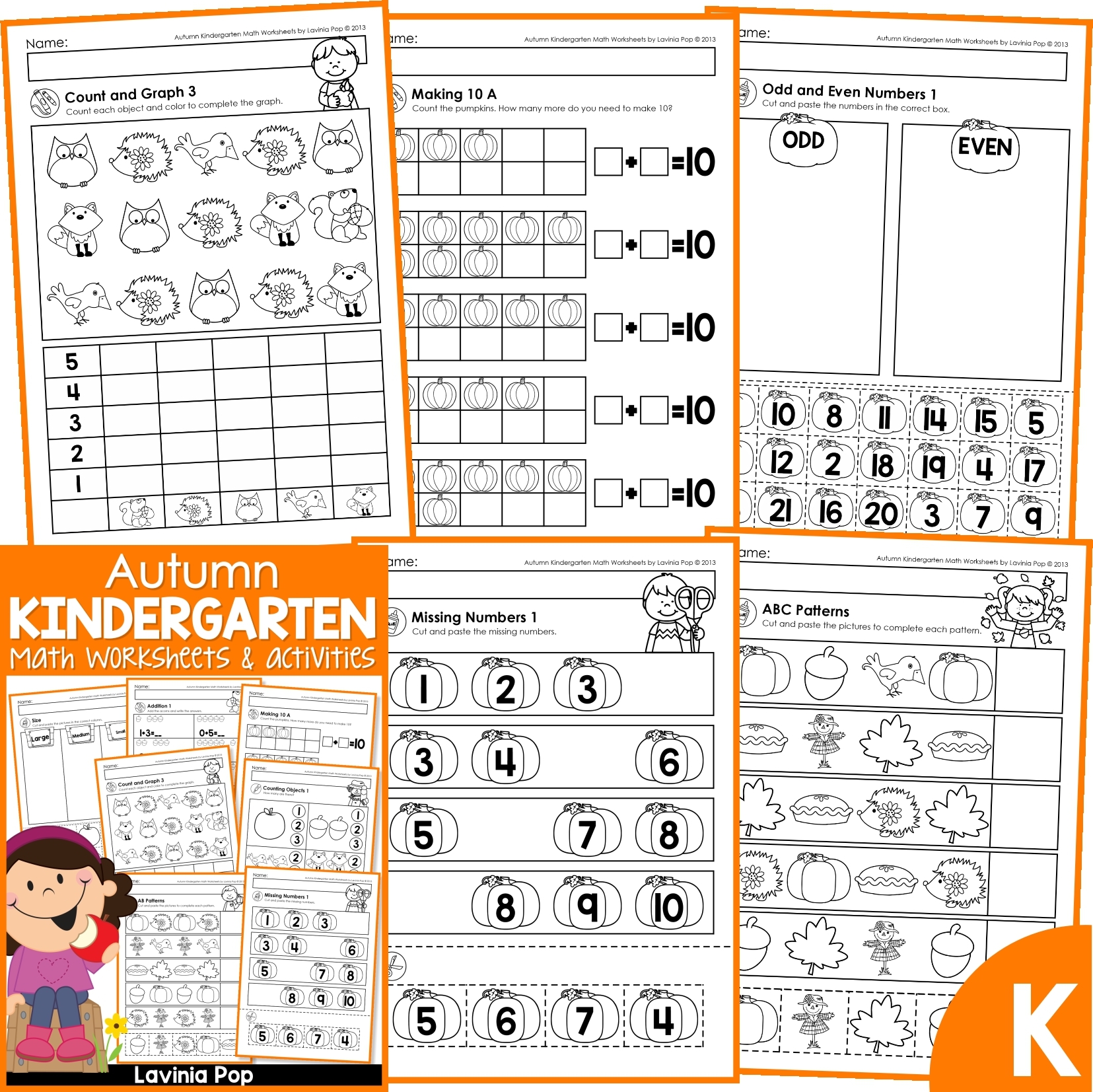 Kindergarten Printable Worksheets Math