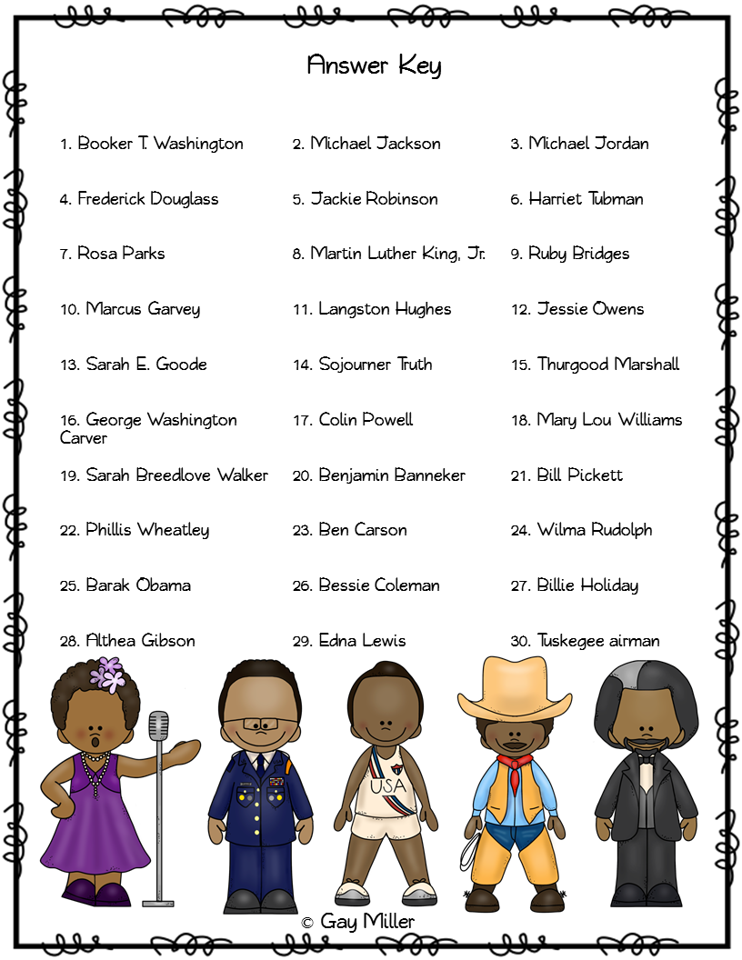 Black History Free Printable Worksheets