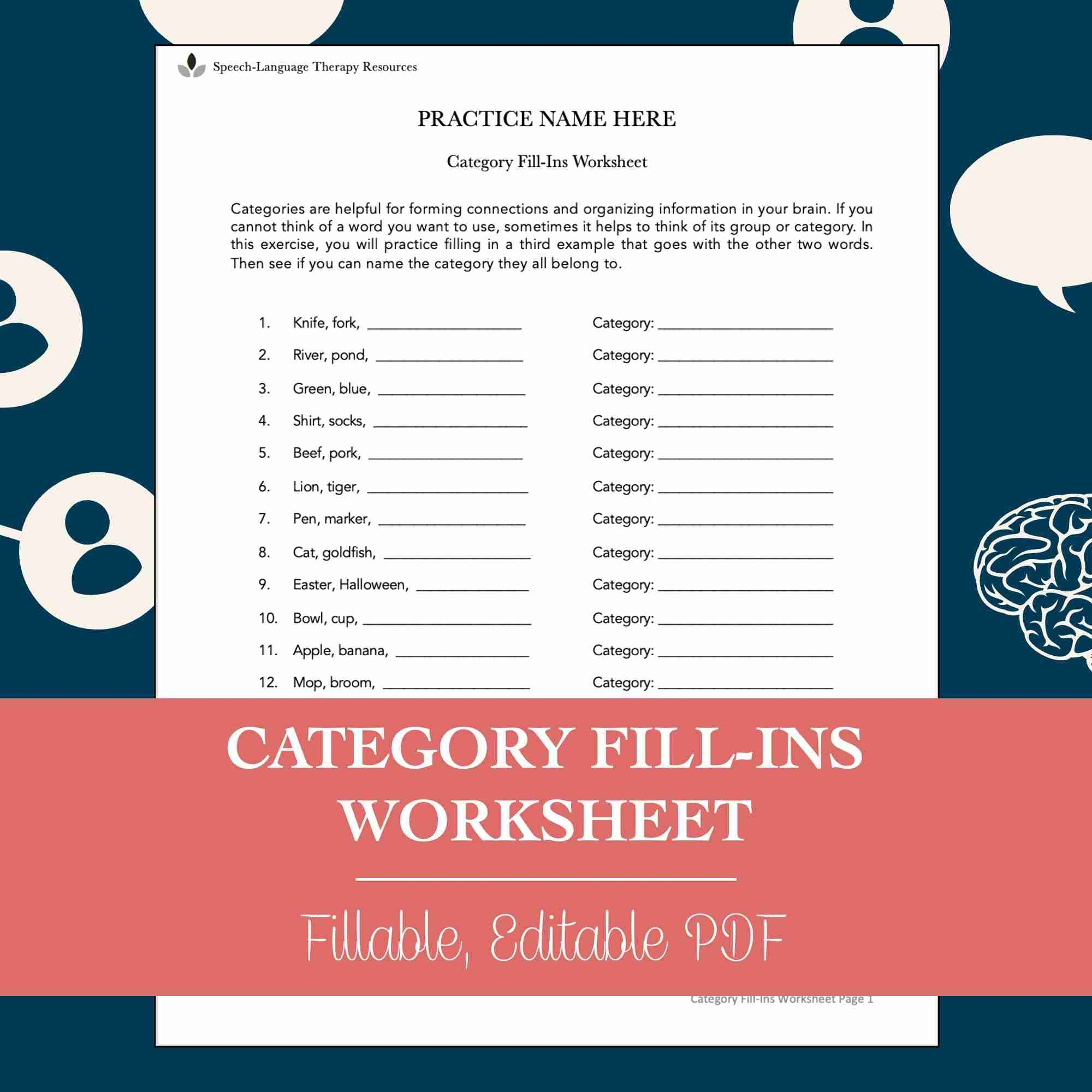 Free Aphasia Worksheets Printable