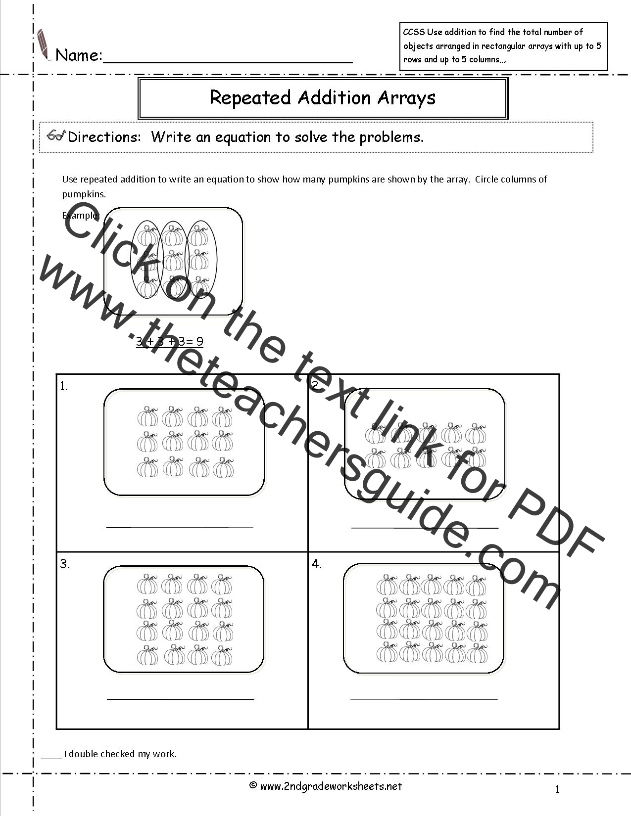 Free Printable Array Worksheets