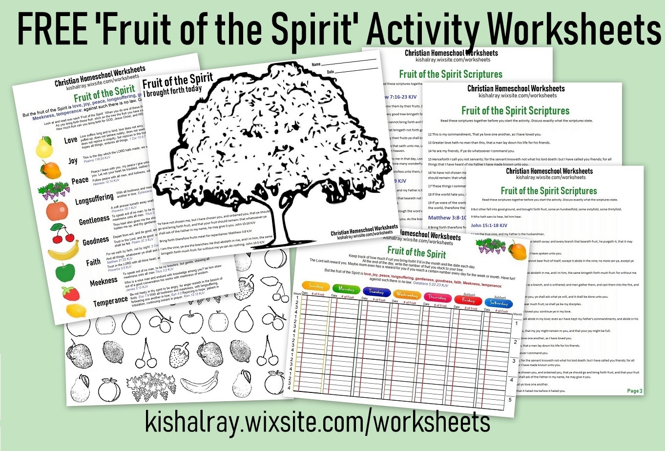 Christian Homeschool All Ages FREE Fruit Of The Spirit Activity Worksheets Made By Teachers