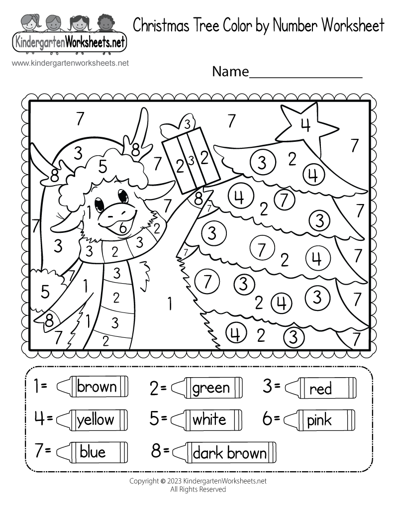 Christmas Tree Coloring Worksheet Free Printable Digital PDF