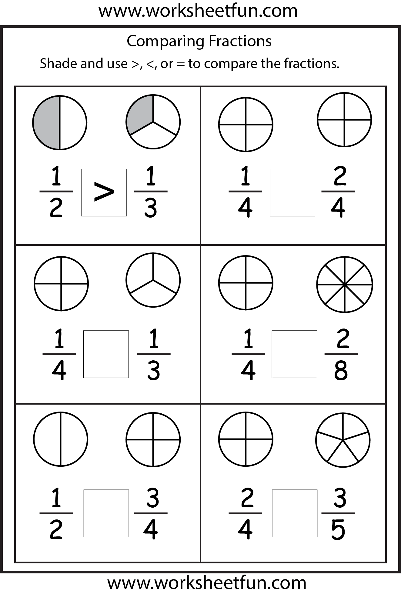 Free Printable Equivalent Fractions Worksheets