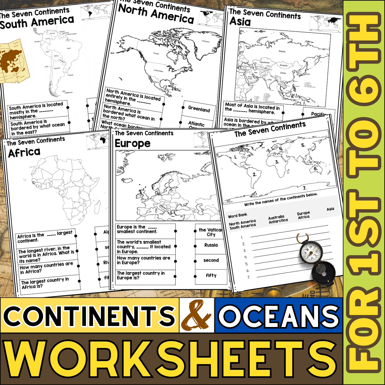 Free Printable Worksheets On Continents And Oceans
