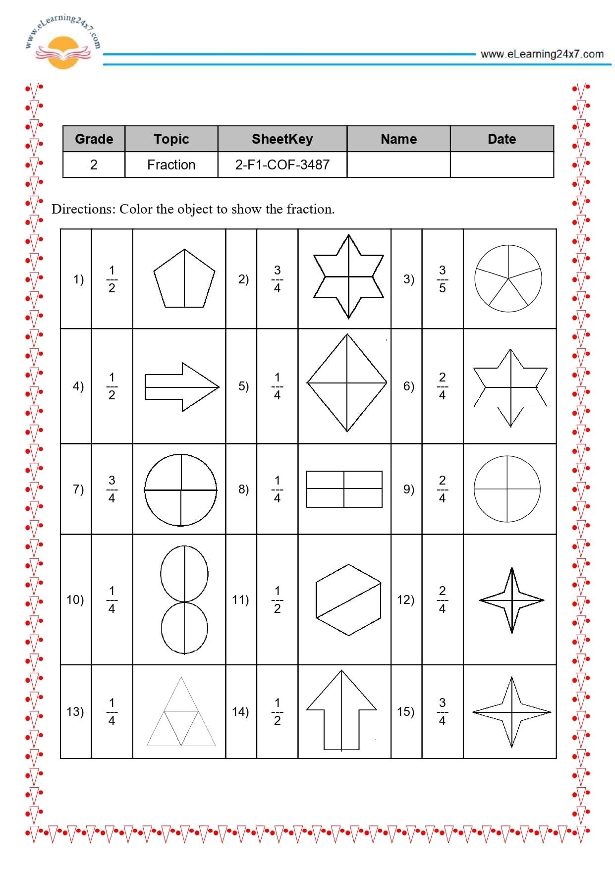 Draw The Fraction Www eLearning24x7