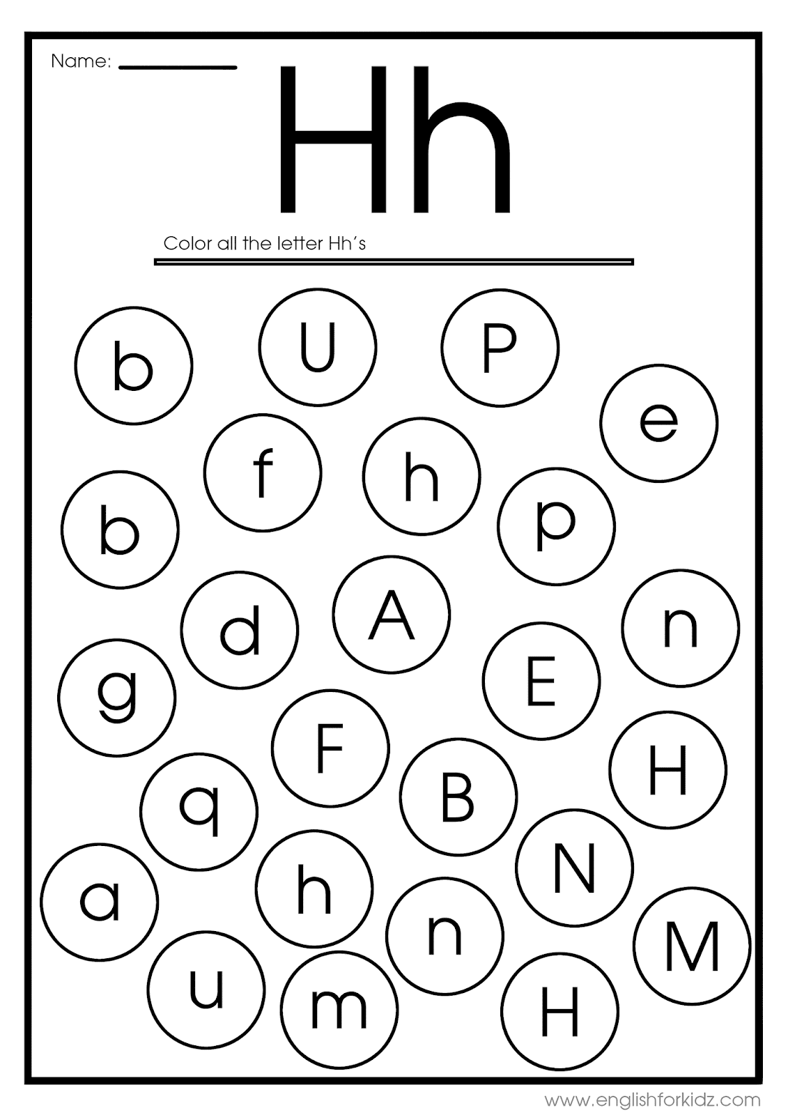 English For Kids Step By Step Letter H Worksheets Flash Cards Coloring Pages