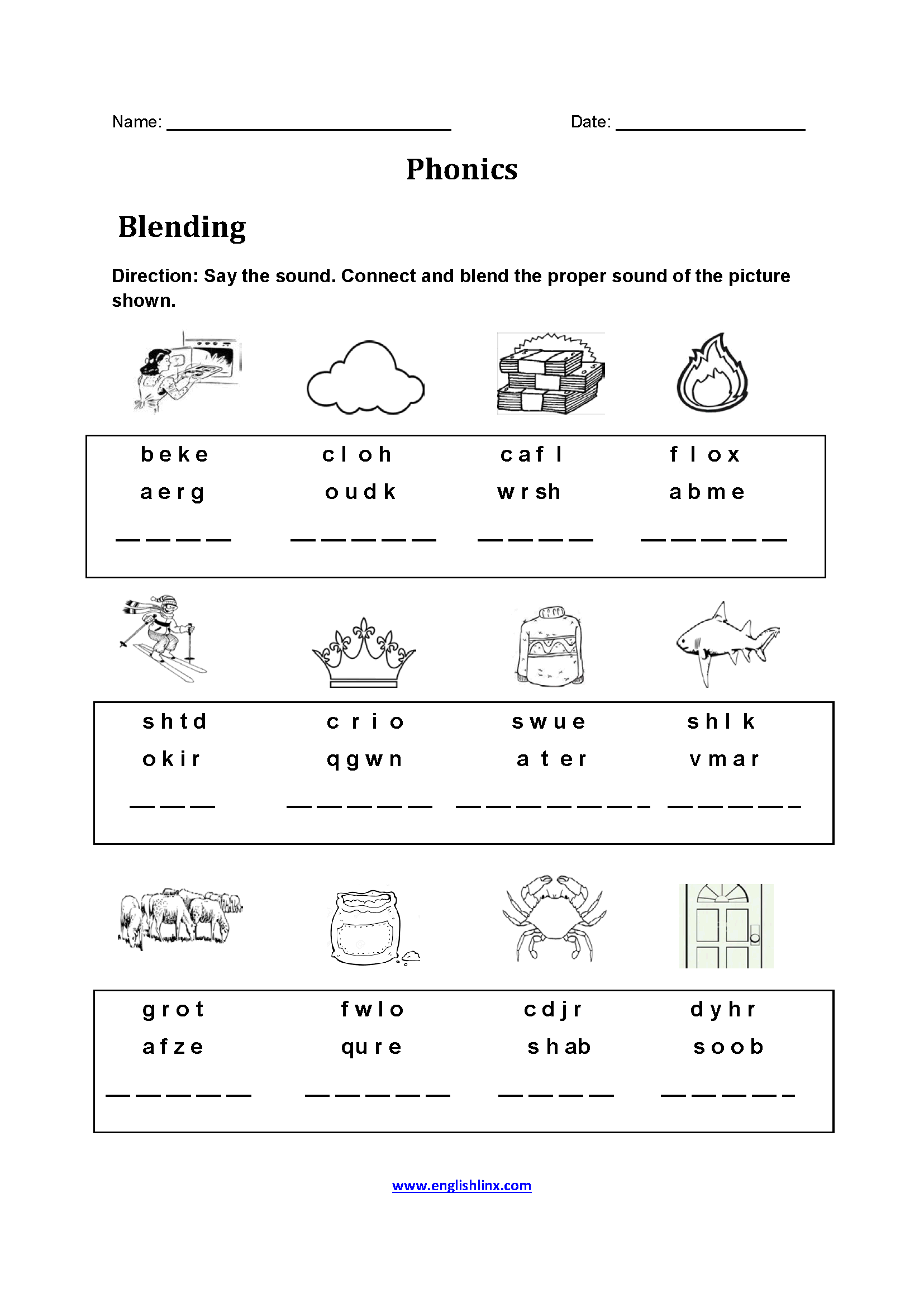 Free Printable Phonics Worksheet