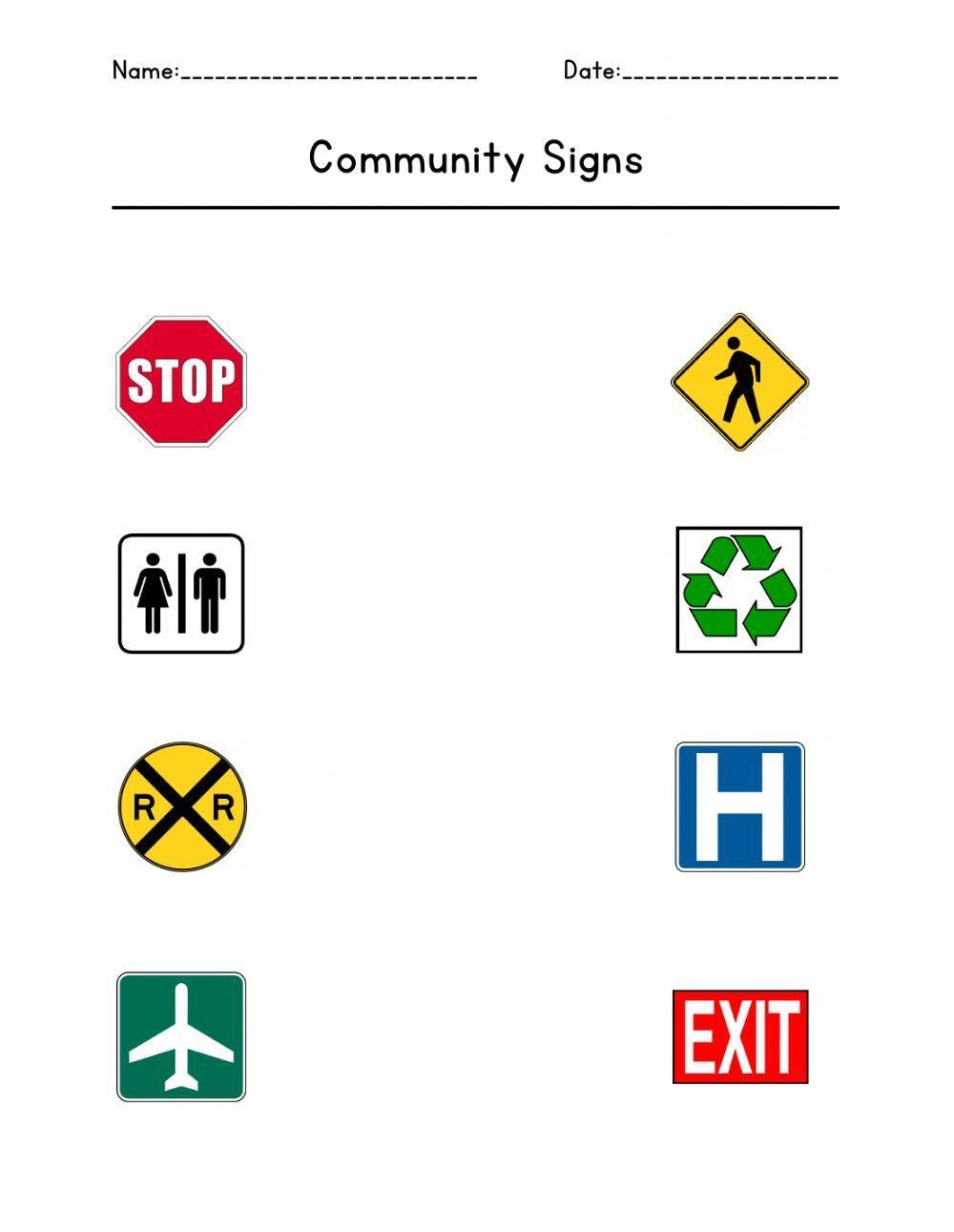 Explore Engaging Community Signs Worksheets For Effective Learning