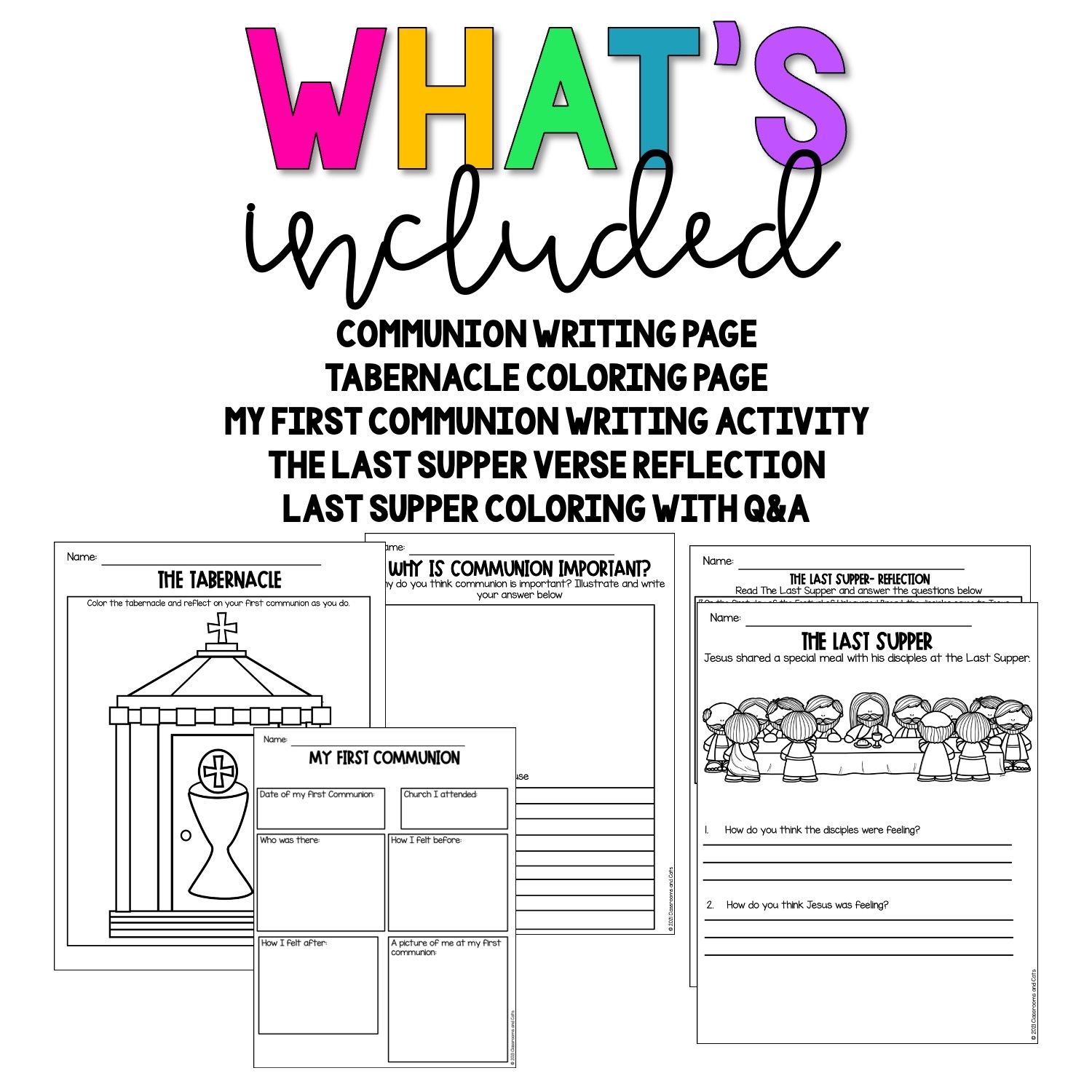 Free Printable First Communion Worksheets