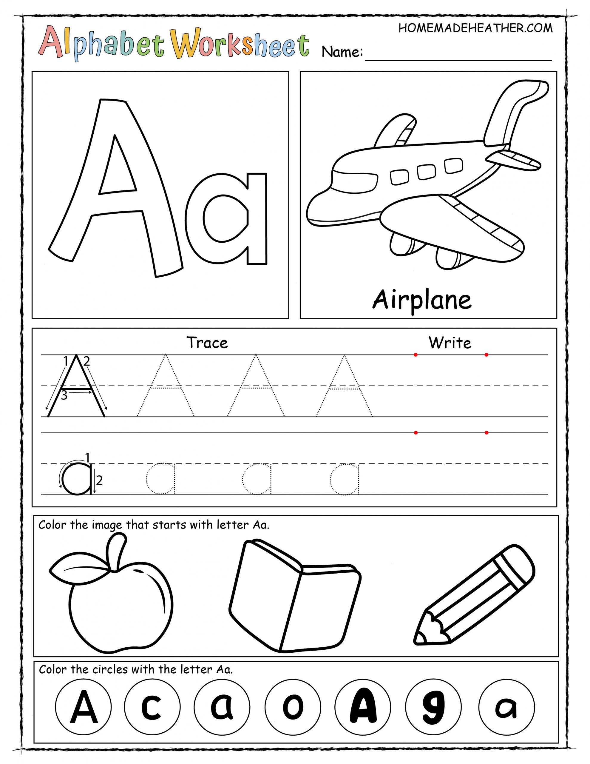 Free Printable Beginner Alphabet Worksheets
