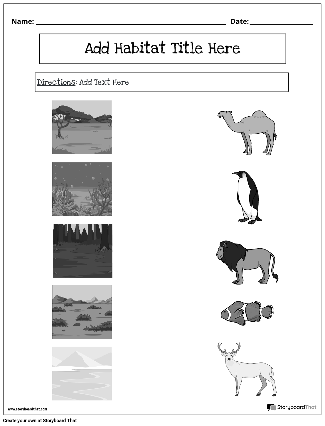 Free Animal Habitats Worksheets Activities Printables