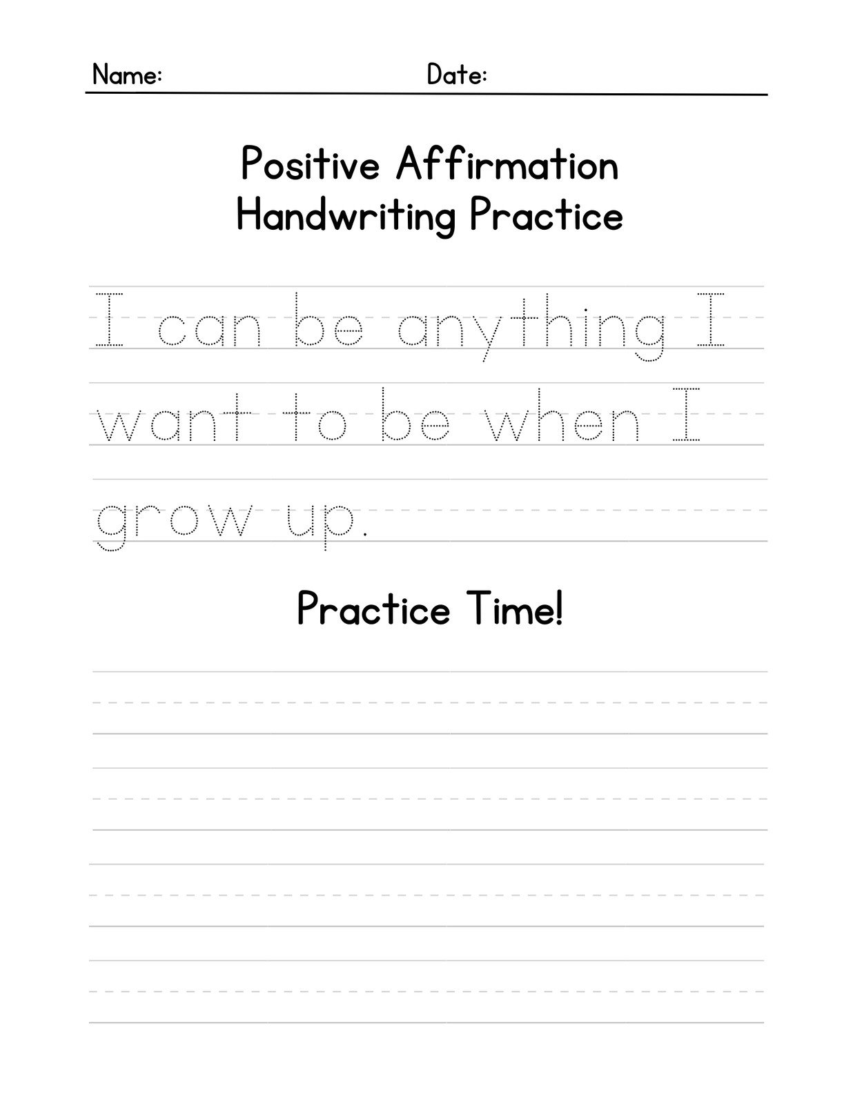 Handwriting Worksheets For Kindergarten Free Printable