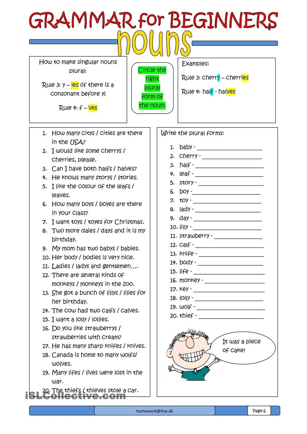 Free Printable Esl Worksheets For Adults