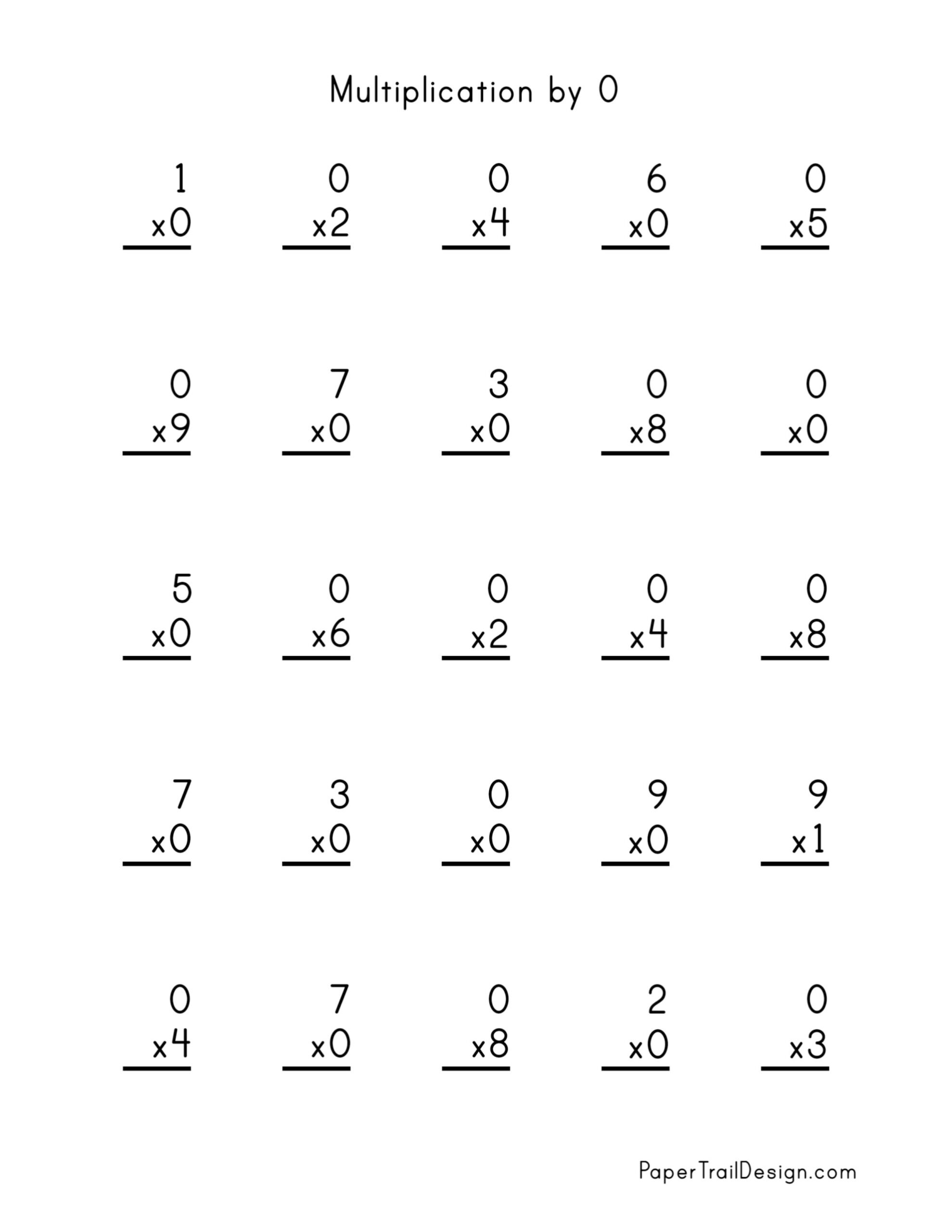 Printable Multiplication Worksheet