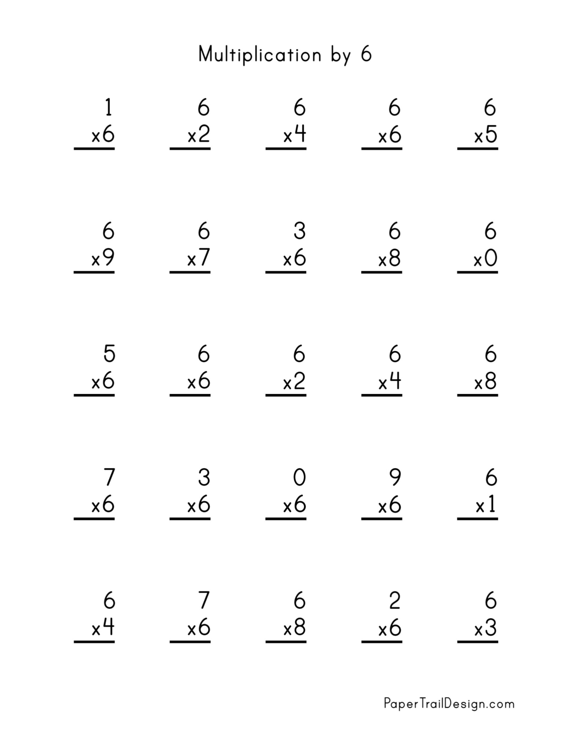 Printable Multiplication Worksheets Free