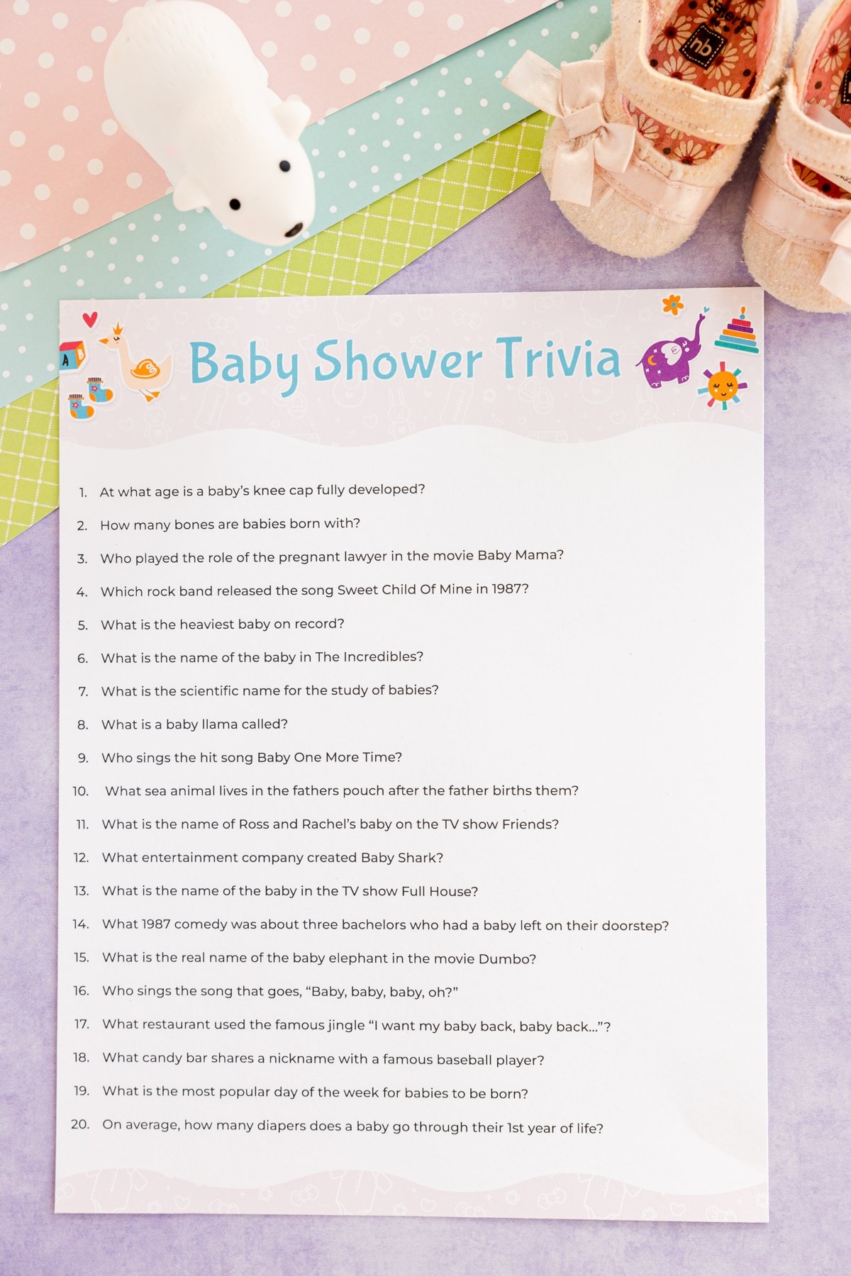 Baby Shower Games Printable Worksheets