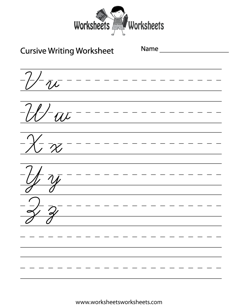 Cursive Alphabet Worksheets Printable