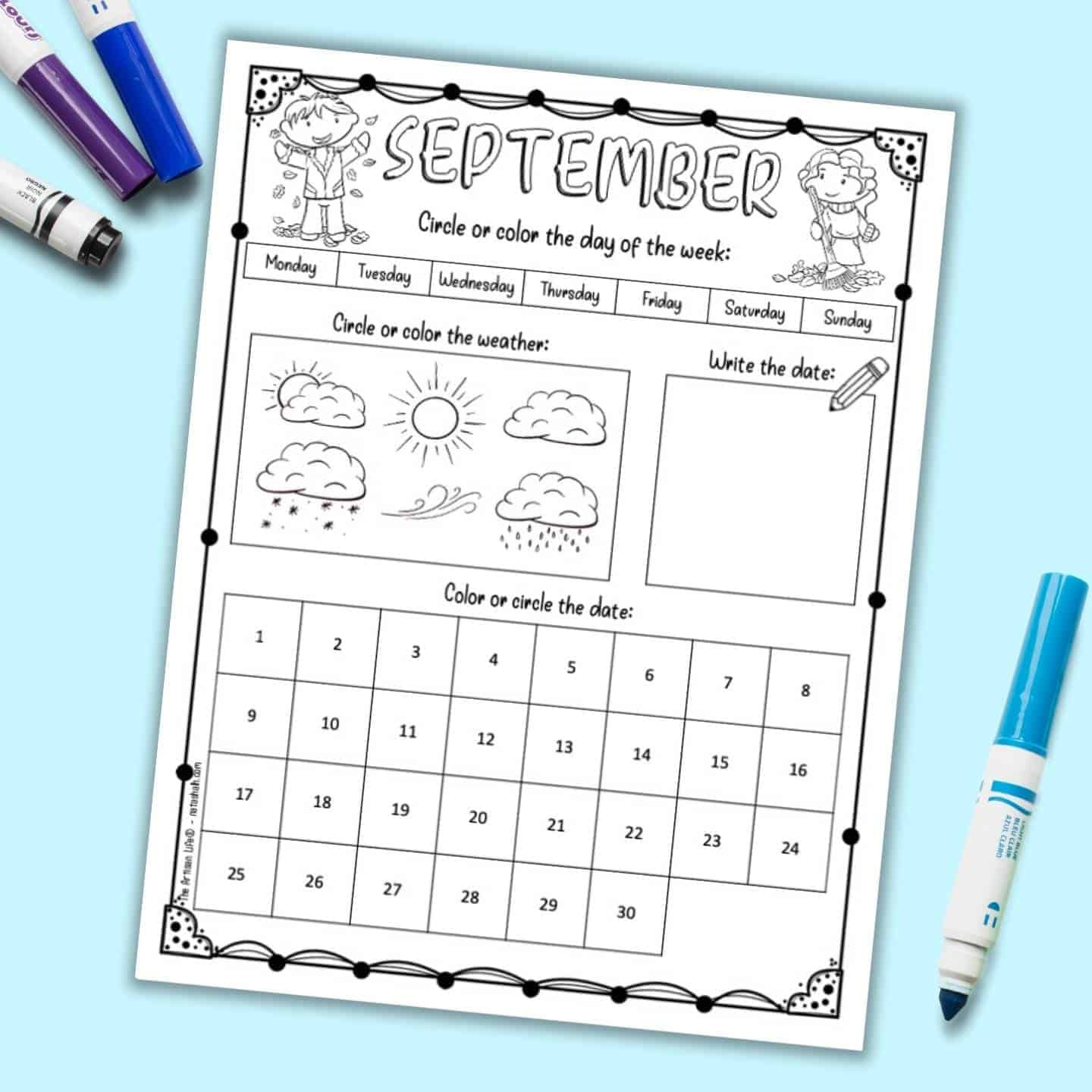 Free Printable June Calendar Worksheet For Kids The Artisan Life
