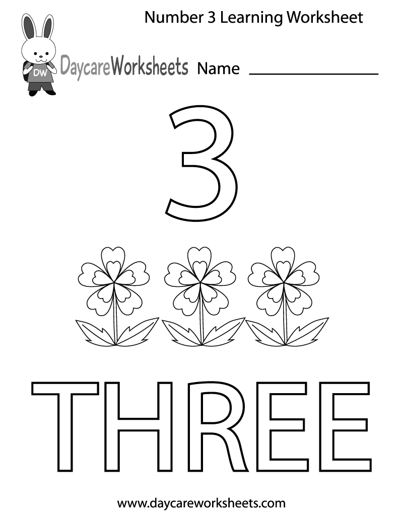 Number 3 Printable Worksheets