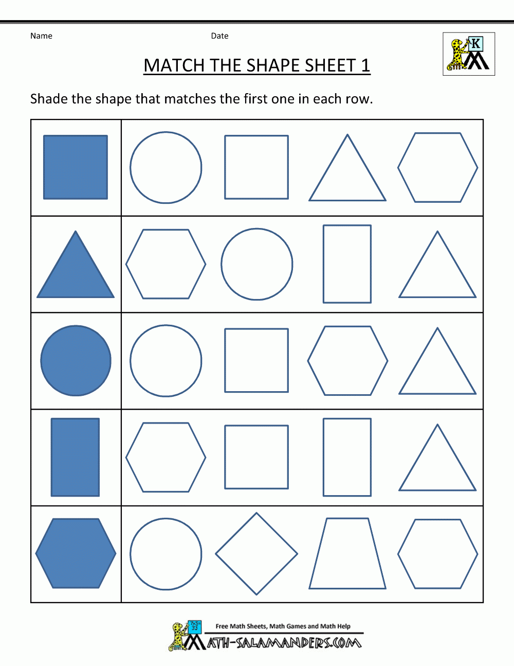Free Printable Geometry Worksheets