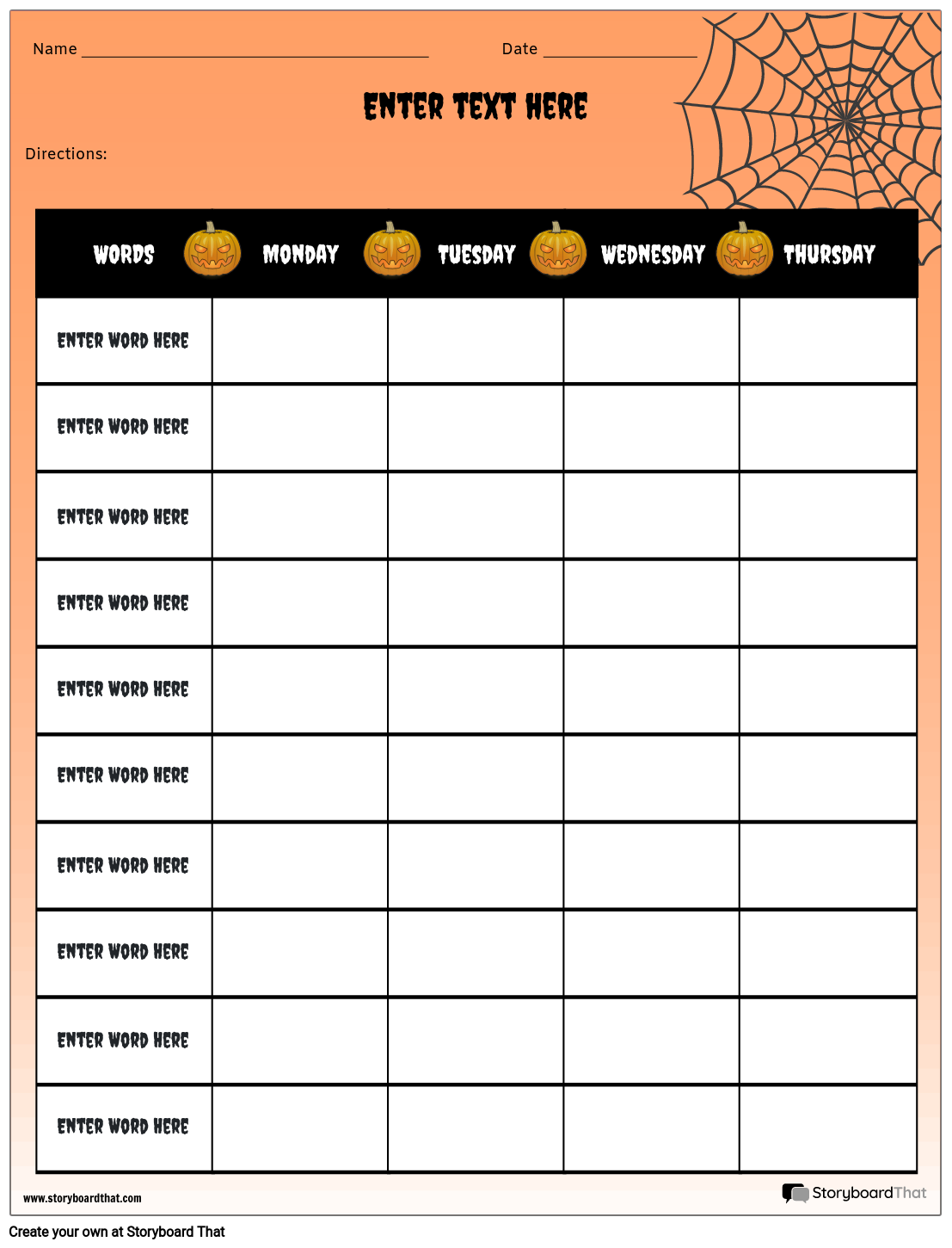 Free Printable Blank Spelling Practice Worksheets