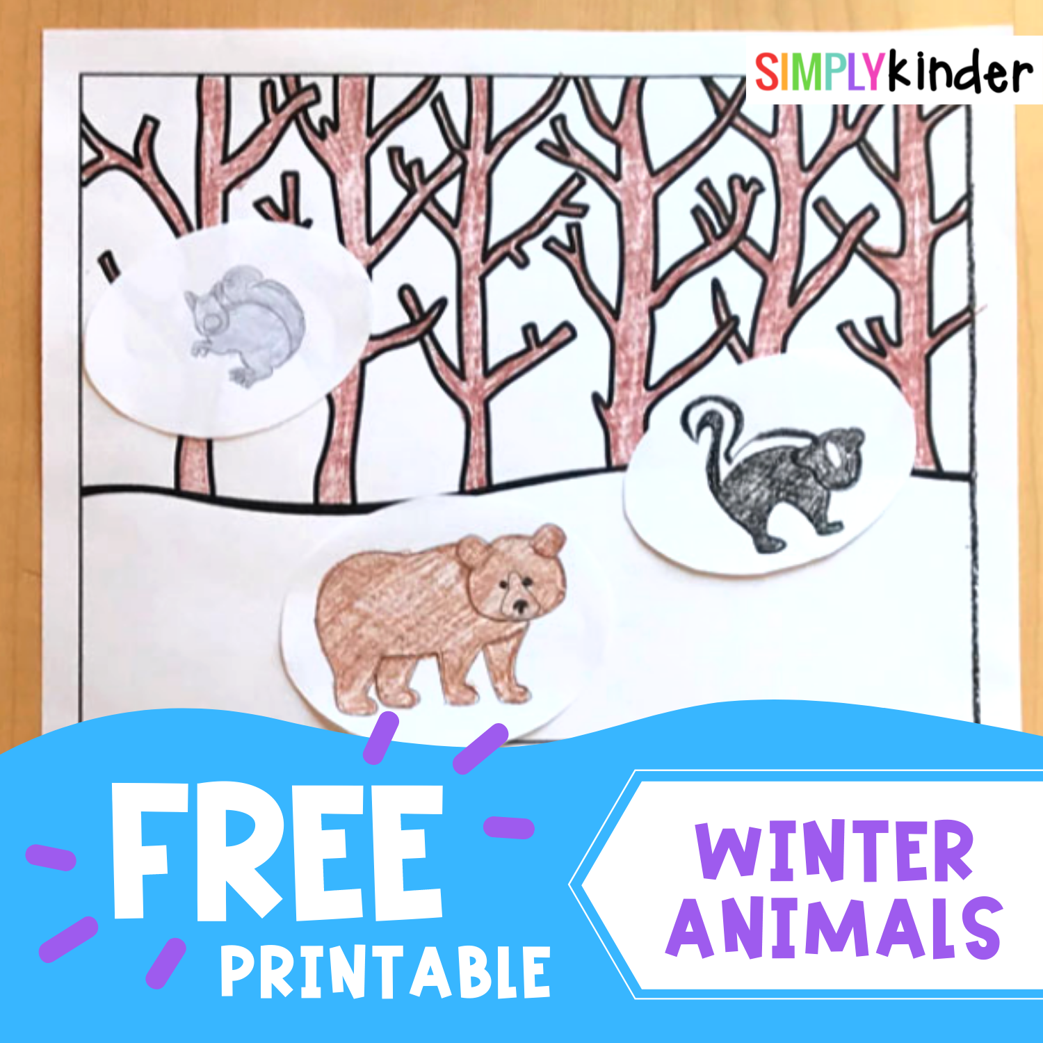 Free Winter Animals Printable Worksheets Simply Kinder