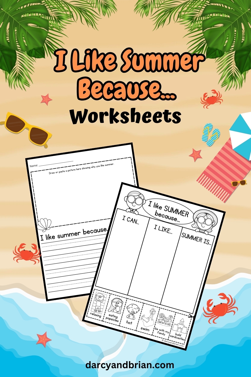 I Like Summer Because Worksheet Free Printable For Kids
