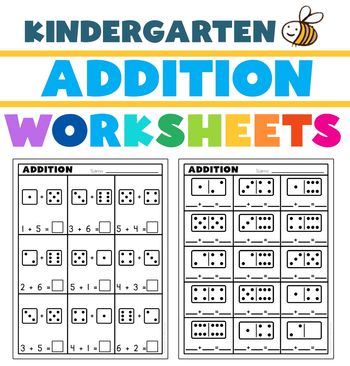 Printable Addition Worksheets Kindergarten