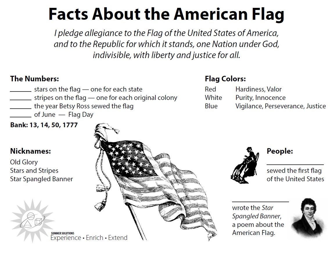 Label The American Flag Activity Flag Day Twinkl USA Worksheets Library