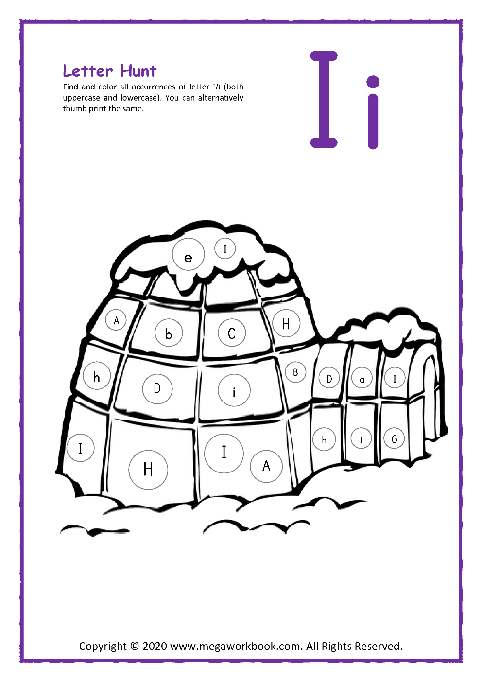 Free Printable Letter I Worksheets For Kindergarten