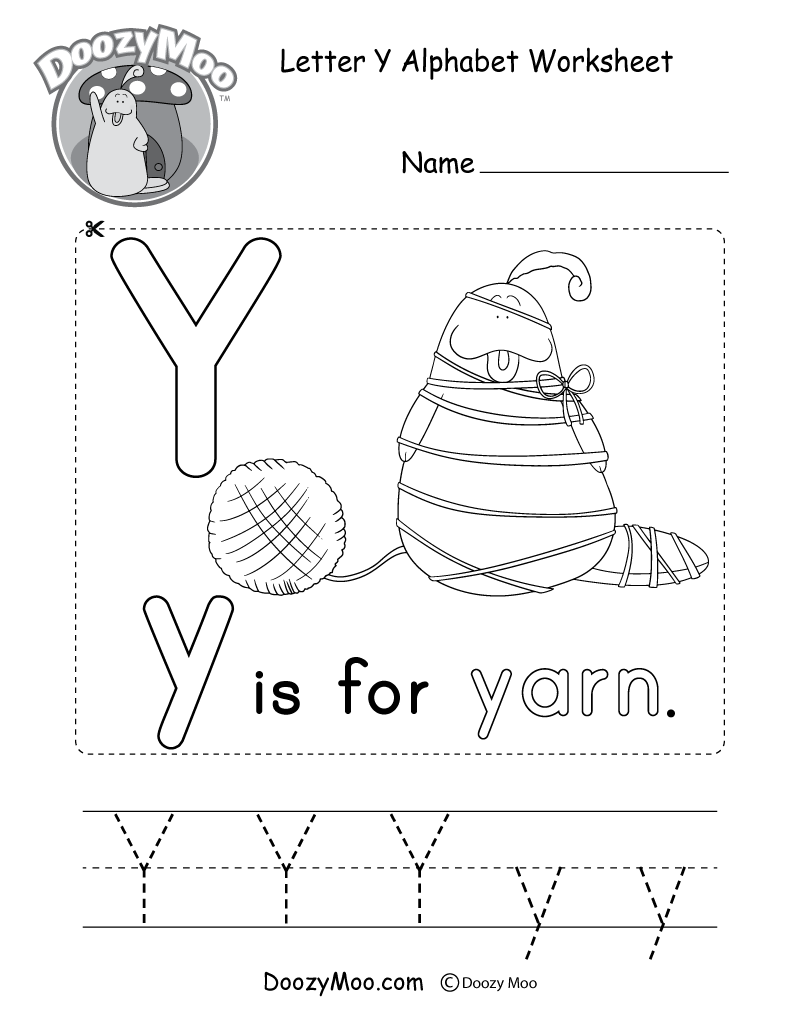 Letter Y Alphabet Activity Worksheet Doozy Moo