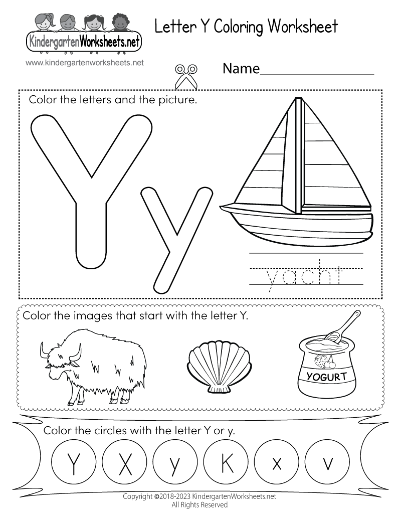 Letter Y Coloring Worksheet Free Printable Digital PDF