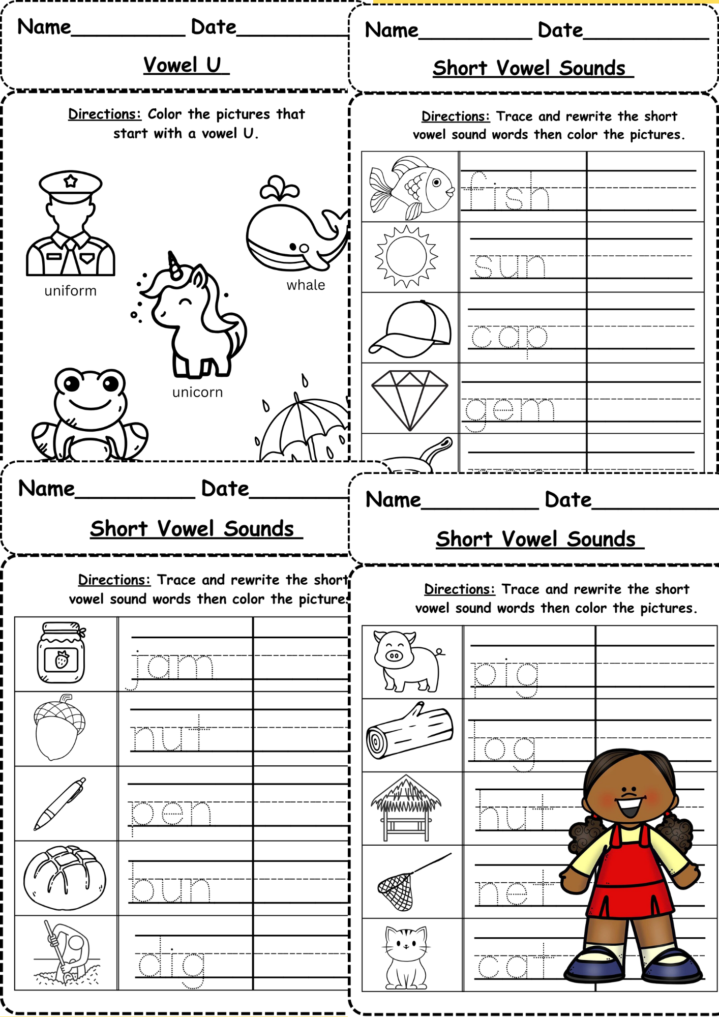 Printable Long And Short Vowel Sounds Worksheets