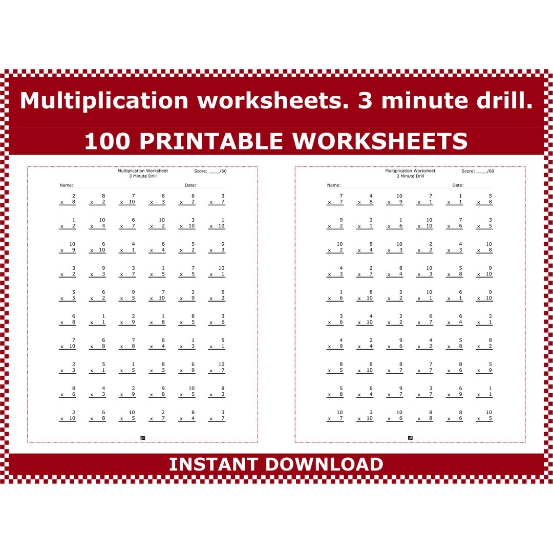 Free Printable Minute Math Worksheets Free Printable Minute Math Worksheets
