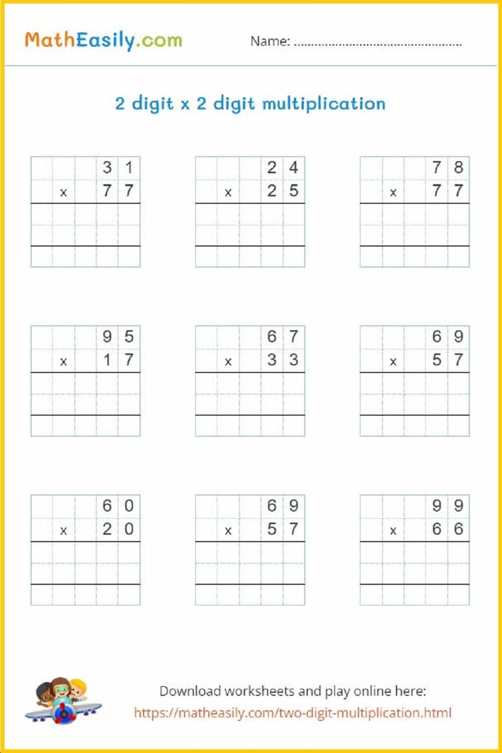 Multiplication Worksheets PDF Free Download