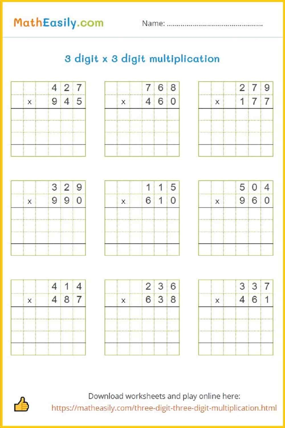 Multiplication Worksheets Grade 5 Free Printable