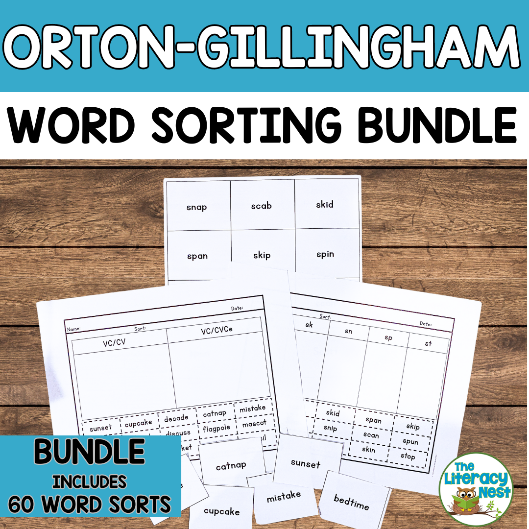 Orton Gillingham Spelling Word Sorts BUNDLE The Literacy Nest
