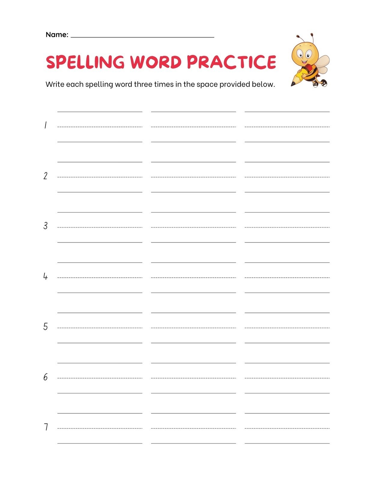 Page 3 Free Custom Printable Handwriting Worksheet Templates Canva