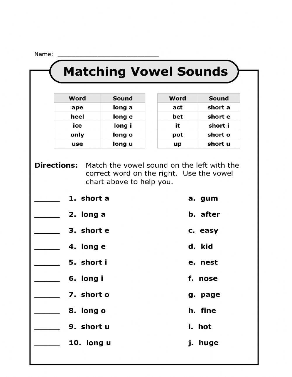 Phonics Worksheets Long Vowels And Short Vowels Worksheets Library