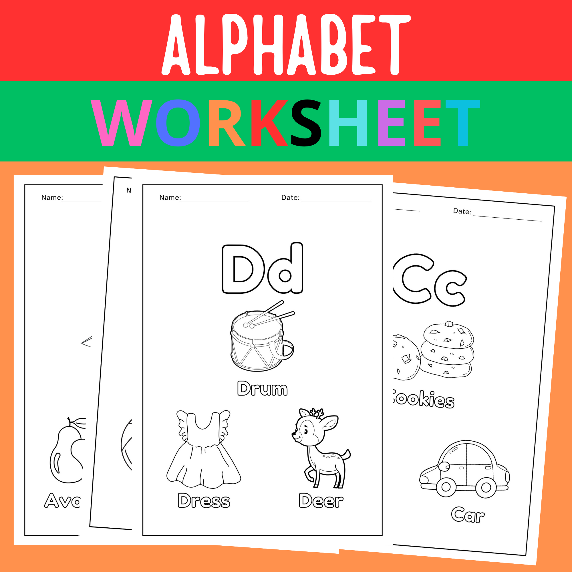 Pink Cute My ABC Coloring Booklet Worksheet Made By Teachers