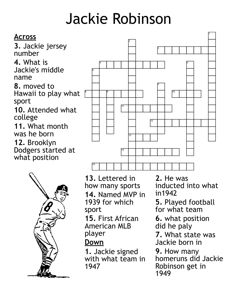 Free Printable Jackie Robinson Worksheets