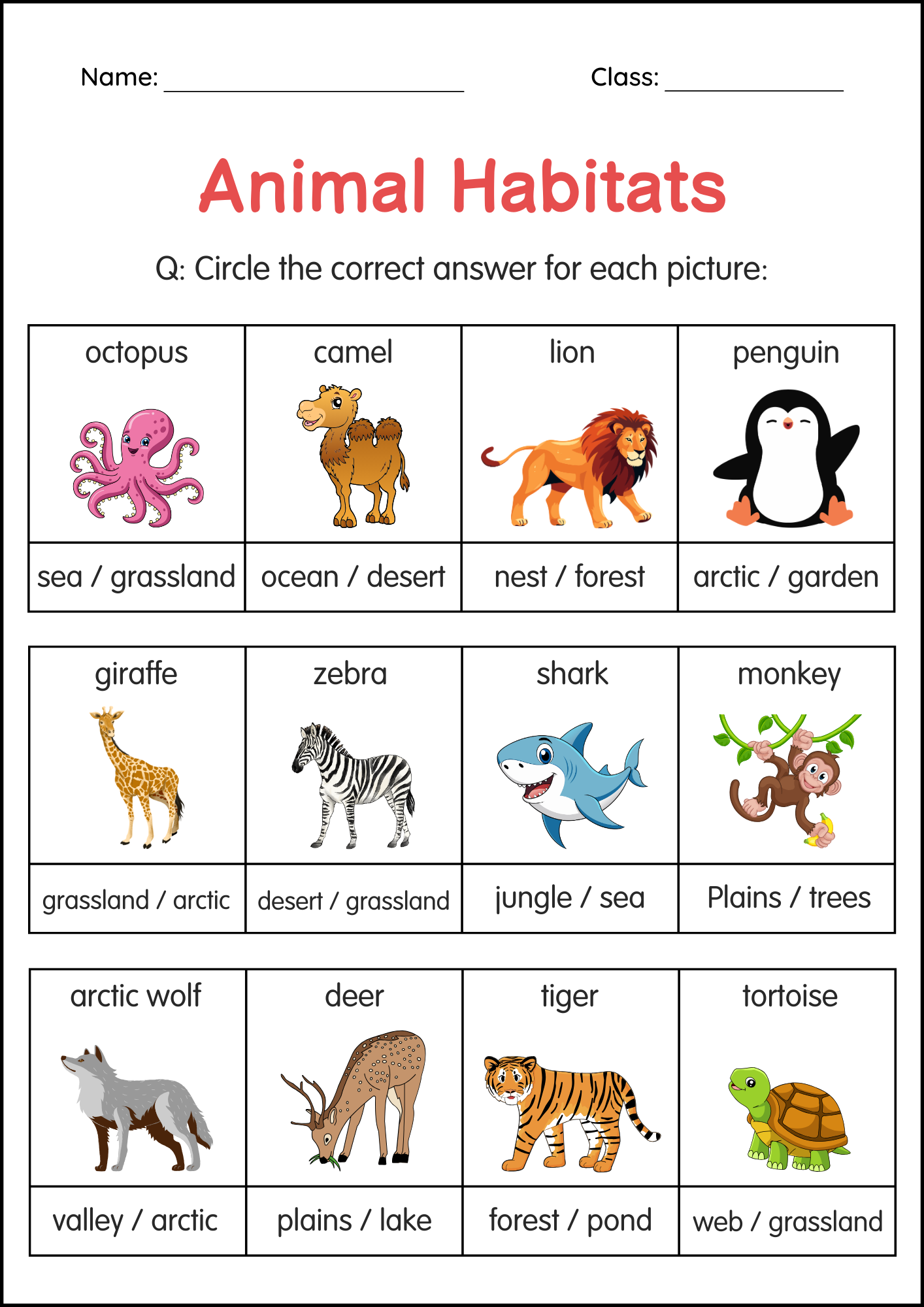 Printable Animal Habitats Worksheets Habitat Of Animals Activity For Grade 3 Made By Teachers
