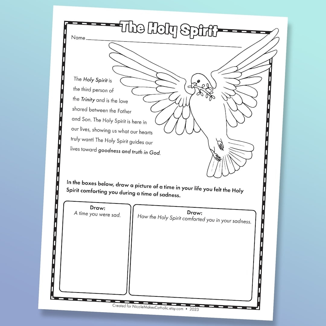 Printable Holy Spirit Worksheet Digital Download Etsy