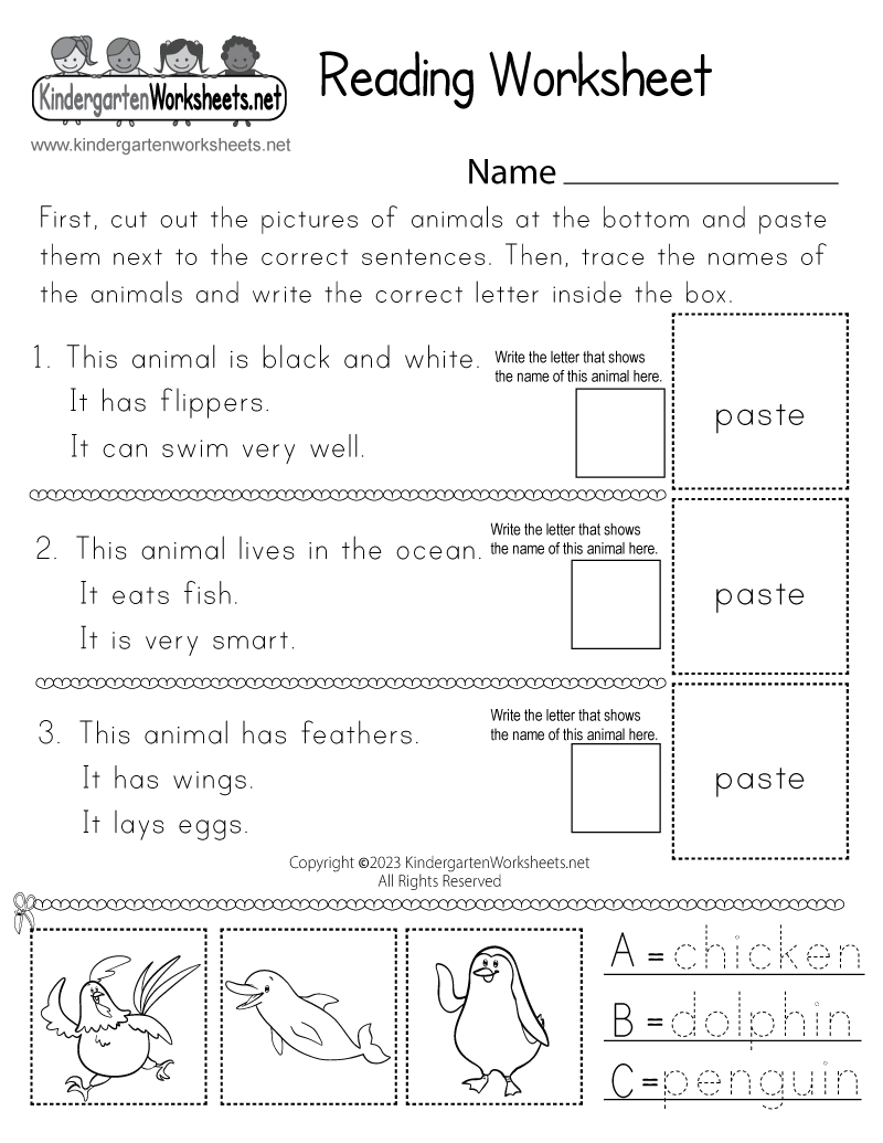 Free Printable Worksheets Reading
